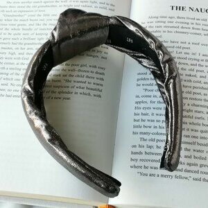 NEW Alicia Bonnie The Precious Metals Faux Leather Bronze Metallic Knotted Headb